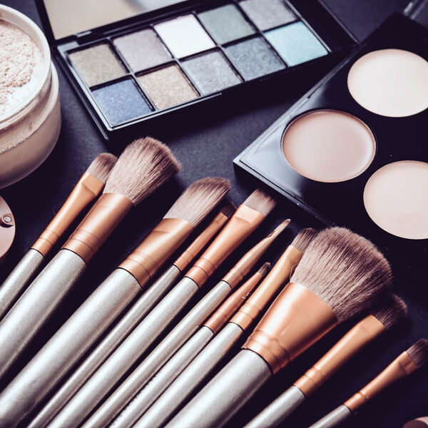 Makeup products and brushes