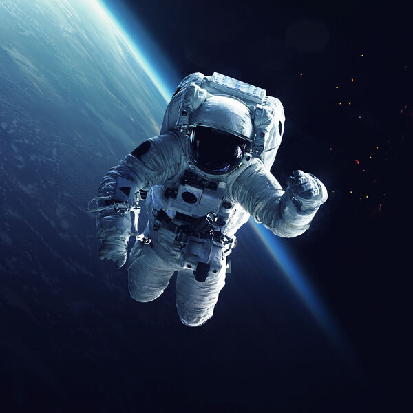 Astronaut floating in space